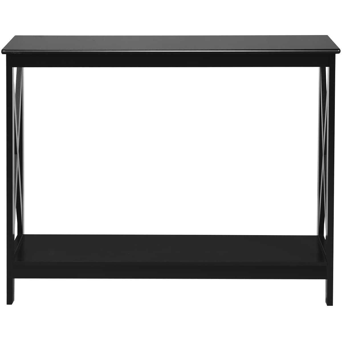CostwayTable Console Table de Canapé Style Industriel 100 x 30 x 80 CM Noir en MDF de Haute Qualité